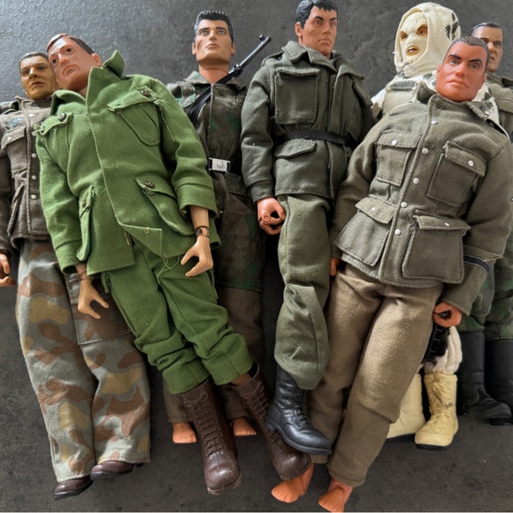 Hasbro Military Action Figures - Green and Tan Uniforms